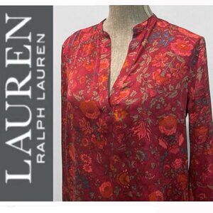 Lauren Ralph Lauren Floral Red Blouse